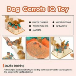 Sl Chang Tapis De Snuffle Pour Chiots Avec 8 Carottes Squeaky Peluche Dog Treat Toys -nourriture pour chien boutique 655390276 max