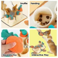 Sl Chang Tapis De Snuffle Pour Chiots Avec 8 Carottes Squeaky Peluche Dog Treat Toys -nourriture pour chien boutique 655390441 max