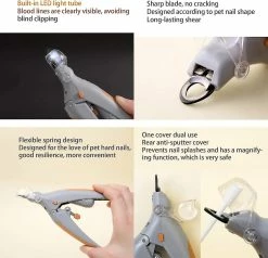 Unbranded Led Light Anti-blood Position Manucure Supplies Cat Dog Nail Clippers Pet Claw Scissors Animal Grooming Outils De Nettoyage Livraison Gratuite -nourriture pour chien boutique 656333686 max