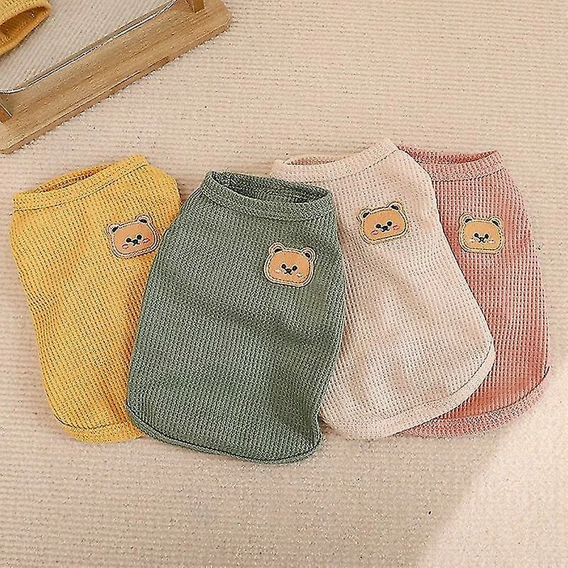 Jccc Xl;yollow Bear Vest Pet Dog Vêtements Cat T-shirt Solid Vêtements Chiens Mince Petit Mode Chihuahua Été Respirant Fille Carlin Pet Vest York 2 Jccc Xl;yollow Bear Vest Pet Dog Vêtements Cat T-shirt Solid Vêtements Chiens Mince Petit Mode Chihuahua Été Respirant Fille Carlin Pet Vest York – Image 2