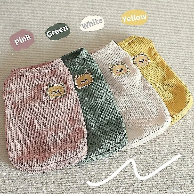 Jccc Xl;yollow Bear Vest Pet Dog Vêtements Cat T-shirt Solid Vêtements Chiens Mince Petit Mode Chihuahua Été Respirant Fille Carlin Pet Vest York 3 Jccc Xl;yollow Bear Vest Pet Dog Vêtements Cat T-shirt Solid Vêtements Chiens Mince Petit Mode Chihuahua Été Respirant Fille Carlin Pet Vest York – Image 3