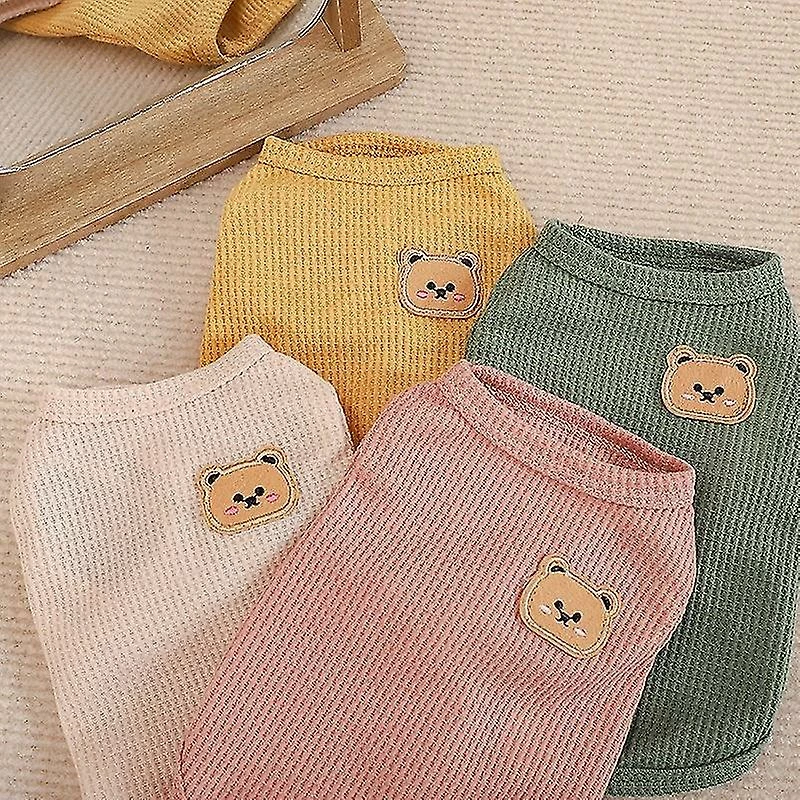 Jccc Xl;yollow Bear Vest Pet Dog Vêtements Cat T-shirt Solid Vêtements Chiens Mince Petit Mode Chihuahua Été Respirant Fille Carlin Pet Vest York 4 Jccc Xl;yollow Bear Vest Pet Dog Vêtements Cat T-shirt Solid Vêtements Chiens Mince Petit Mode Chihuahua Été Respirant Fille Carlin Pet Vest York – Image 4