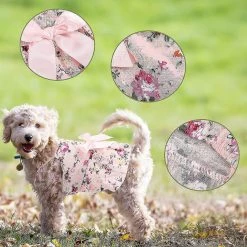 Unbranded Chien Bowknot Robe Florale Pet Princess Dress Dog Sundress Dog Princess Dress Coton Pet Clothes Streamer Princess Dress-16 / Xl -nourriture pour chien boutique 665619977 max