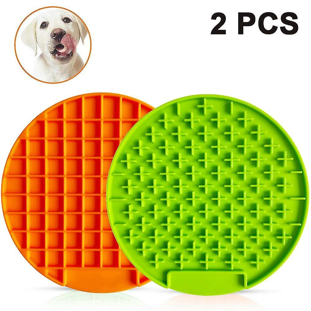 Treingi 2pcs Pet Lick Pad, Beurre D’arachide Lick Mat, Soulagement De L’anxiété Fun Dog Feeder 1 Treingi 2pcs Pet Lick Pad, Beurre D’arachide Lick Mat, Soulagement De L’anxiété Fun Dog Feeder