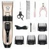 Vrxin Pet Clippers Professional Kit Grooming Dog Adjustable Clipper Low Noise Family Cordless Pet, Tondeuses à Cheveux Lavables