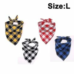 Dxn 4pcs Plaid Dog Bandanas, Triangle écharpe Réversible Pour Animaux De Compagnie Pour Garçon Et Fille -nourriture pour chien boutique 678830464 max