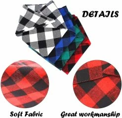 Dxn 4pcs Plaid Dog Bandanas, Triangle écharpe Réversible Pour Animaux De Compagnie Pour Garçon Et Fille -nourriture pour chien boutique 678830589 max