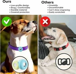 Unbranded Airtag Dog Collar Holder [2 Pack] Silicone Imperméable à L’eau Protection Air Tag Cat Collar Cover, Anti-lost Locator Case Pour Apple Airtags Compatible Avec Pe -nourriture pour chien boutique 680061354 max