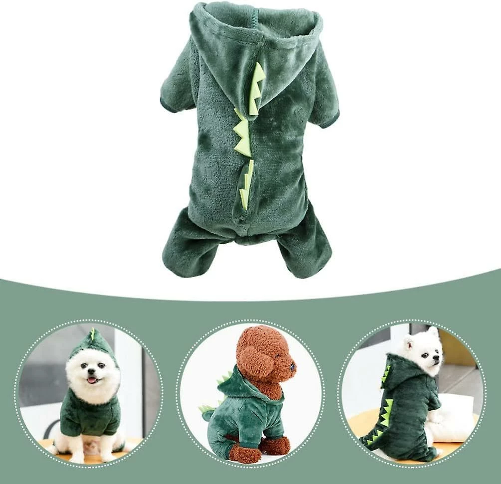 Ubiuo Puppy Dog Vêtements Confortables Corail Polaire Animaux De Compagnie Dinosaure Dog Outfit Vert 52x40x2cm 2 Ubiuo Puppy Dog Vêtements Confortables Corail Polaire Animaux De Compagnie Dinosaure Dog Outfit Vert 52x40x2cm – Image 2