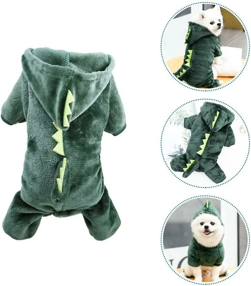 Ubiuo Puppy Dog Vêtements Confortables Corail Polaire Animaux De Compagnie Dinosaure Dog Outfit Vert 52x40x2cm 4 Ubiuo Puppy Dog Vêtements Confortables Corail Polaire Animaux De Compagnie Dinosaure Dog Outfit Vert 52x40x2cm – Image 4