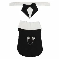 Unbranded Dog Suit Soft Breathable Fashionable Bow Tie Puppy Costume For Wedding Birthday Party Black