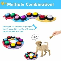 Unbranded Dog Treat Button Set Dog Enregistrable Training Buttons Dog Speech Training Buzzers Presser Sound Toys For Communication -nourriture pour chien boutique 688361408 max