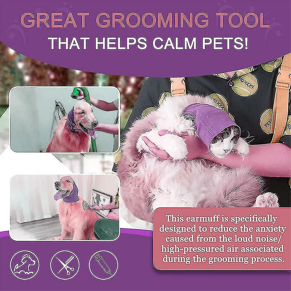 Unbranded Pet Dog Cat Hat Soulagement De L’anxiété Toilettage Housse D’oreille Muffs Protect Scarf 2 Unbranded Pet Dog Cat Hat Soulagement De L’anxiété Toilettage Housse D’oreille Muffs Protect Scarf – Image 2