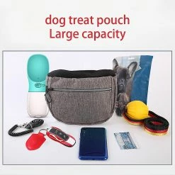 Unbranded Dog Treat Bag Extérieur Amovible Intérieur Double Couche Imperméable à L’eau Collations Réglables, Gris, 11 -nourriture pour chien boutique 700041234 max