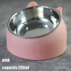 Daka Cat Dog Bowl 15 Degrés Surélevé En Acier Inoxydable Cat Bowls Sauvegarde Cou Puppy Cat -nourriture pour chien boutique 700136224 max