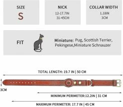 Unbranded Airtag Dog Collar, Réglable En Cuir De Vachette Naturelle Dog Collar Stand Compatible Avec Airtag, Compatible Avec Les Petits Chats De Chien Moyen Et Grand, S, Marron -nourriture pour chien boutique 701734933 max
