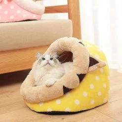 Unbranded Mignon Animal Cake Pet Bed Dog Cats Warm Nest Semi-fermé Chenil Animaux De Compagnie Fournitures -nourriture pour chien boutique 702179152 max