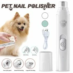 Sevenprin Pet Led Nail Grinder Dog Cat Paws Electric Grooming Trimmer Grinding Clipper File Pedicure Tool Usb Rechargeable