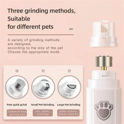 Sevenprin Pet Led Nail Grinder Dog Cat Paws Electric Grooming Trimmer Grinding Clipper File Pedicure Tool Usb Rechargeable -nourriture pour chien boutique 703505501 max