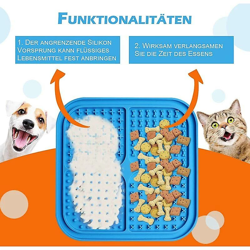 Unbranded Tapis à Lécher Pour Chien, Sans BPA, 2 Pièces Dog Leche Mat Avec 1 Spatule En Silicone, Pour Les Soins Et L’entraînement Des Animaux De Compagnie (bleu, Orange),11 5 Unbranded Tapis à Lécher Pour Chien, Sans BPA, 2 Pièces Dog Leche Mat Avec 1 Spatule En Silicone, Pour Les Soins Et L’entraînement Des Animaux De Compagnie (bleu, Orange),11 – Image 5