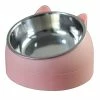 Shlyl Cat Bowl Food Bowl Tilt Stainless Steel Cat Bowl Puppy Bowl Pet Bowl Set Cat Dog Removable Bowl Cat Bowl Pet Bowl 2pcs Rose
