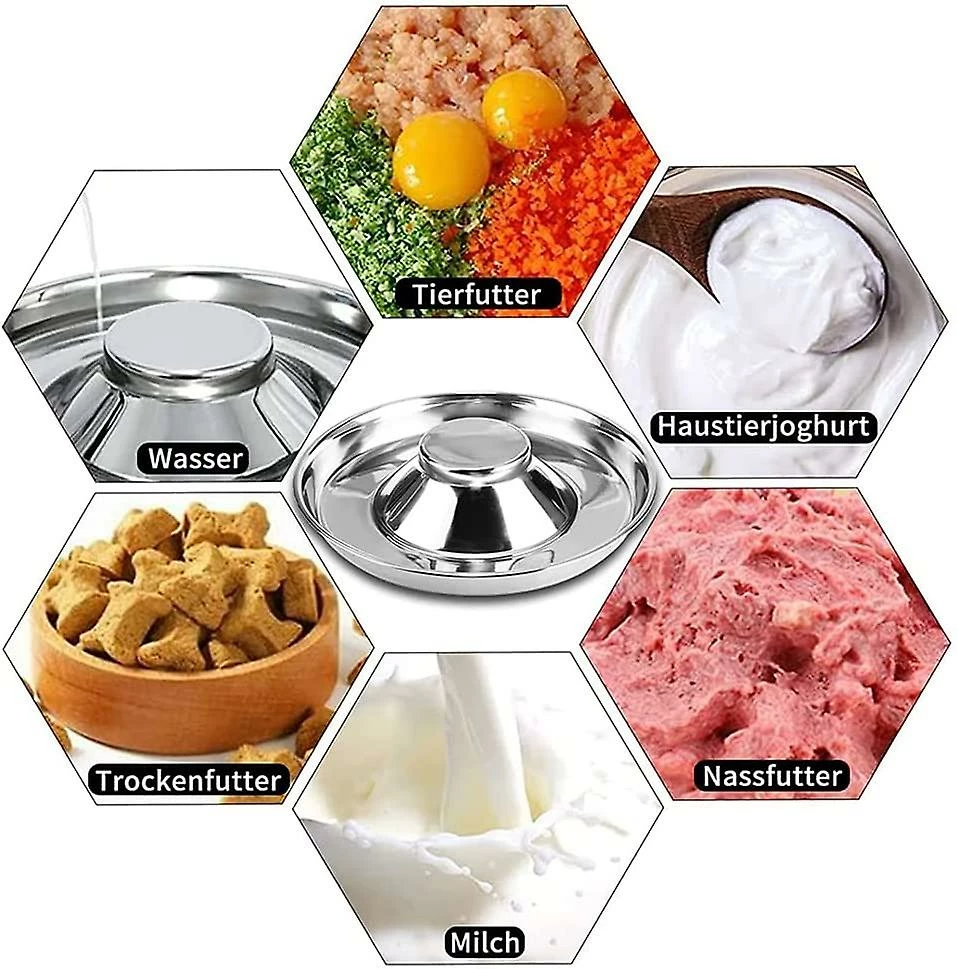 Shlyl Puppy Bowl Bol En Acier Inoxydable Dog Bowl Puppy Feeding Bowl Bol D’alimentation Lente Pour Plusieurs Animaux De Compagnie Boire Et Nourriture Simultanés Pet Bowl 1pc Argent 3 Shlyl Puppy Bowl Bol En Acier Inoxydable Dog Bowl Puppy Feeding Bowl Bol D’alimentation Lente Pour Plusieurs Animaux De Compagnie Boire Et Nourriture Simultanés Pet Bowl 1pc Argent – Image 3