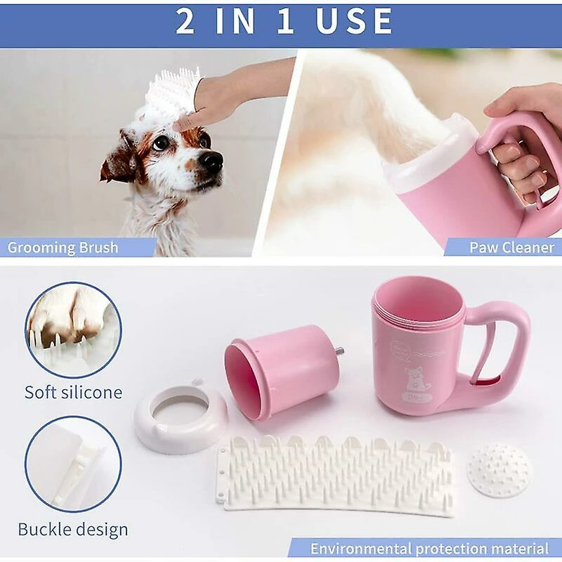Unbranded Dog Paw Cleaner Cup Muddy Paw Cleaner Pour Petits Chiens Chats Semi-automatique Portable Foot Washer Pet Paw Cleaner S Rose 4 Unbranded Dog Paw Cleaner Cup Muddy Paw Cleaner Pour Petits Chiens Chats Semi-automatique Portable Foot Washer Pet Paw Cleaner S Rose – Image 4