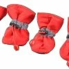 Unbranded Waterproof Puppy Rain Boots, Set Of 4 Pet Boots, Soft Fabric Waterproof Dog Shoes (s,red) Z