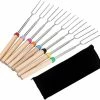 Unbranded Brochettes Longues Pour Barbecue, Bâtonnets à Rôtir Extensibles De 8 Pièces, Bâtonnets De Guimauve à Rôtir, Fourchette à Hot-dog En Forme De U Avec Sac De Rangement (12-32 Pouces), CG