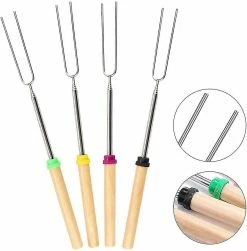 Unbranded Brochettes Longues Pour Barbecue, Bâtonnets à Rôtir Extensibles De 8 Pièces, Bâtonnets De Guimauve à Rôtir, Fourchette à Hot-dog En Forme De U Avec Sac De Rangement (12-32 Pouces), CG -nourriture pour chien boutique 721076625 max