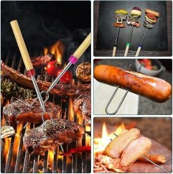 Unbranded Brochettes Longues Pour Barbecue, Bâtonnets à Rôtir Extensibles De 8 Pièces, Bâtonnets De Guimauve à Rôtir, Fourchette à Hot-dog En Forme De U Avec Sac De Rangement (12-32 Pouces), CG -nourriture pour chien boutique 721076670 max