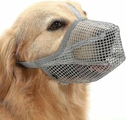 Unbranded Dog Muzzle, Dog Muzzle Mesh Mask With Adjustable Straps, Prevent Biting Chewing And Licking Breathable Fz51-3