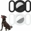 Phwj Airtag Dog Collar, étui En Silicone Pour Localisateur GPS, Housse De Protection Compatible Avec Apple Airtag, Collier Pour Chiens Et Chats, Accessoires Pour Animaux De Compagnie (noir Et