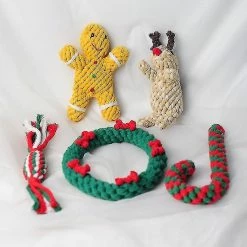 Unbranded Fournitures Pour Animaux De Compagnie Série Chrismas Jouet Interactif Pet Cotton Rope Dog Toy Set -nourriture pour chien boutique 725707019 max
