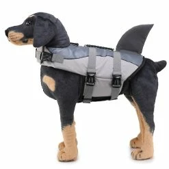 Unbranded Szcc Dog Life Jacket Pet Floatation Vest Dog Lifesaver Dog Life Preserver Pour La Sécurité Aquatique à La Piscine, Plage, Navigation De Plaisance Gris