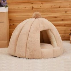 Carrep Doux Mongol Pet Cat Cave House Tente Pliable Soft Warm Dog Bed Yurts Mignon Nid De Chenil Petits Animaux Maison De Chiot Avec Tapis -nourriture pour chien boutique 727641241 max