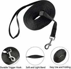 Unbranded Dog Training Leash Long Line Puppy Obedience Recall Lead For Dogs Idéal Pour Jouer Camping Beach Backyard (xl 50ft, Noir) -nourriture pour chien boutique 731162733 max