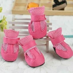 Luluzhu 4pcs Pet Cat Puppy Dog Shoe Mesh Anti Slip Paw Protect Booties Chaussures -nourriture pour chien boutique 731583839 max