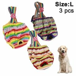 Unbranded 3 Pcs Pet Dog Cat Short Physiologique Doggy Kitten Sous-vêtements Pantalons Couches Strip Design Resserrer La Sangle Slips Sanitaires