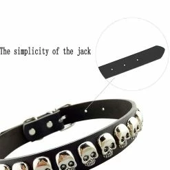 Unbranded Pet Dog Pu Collier En Cuir Sangle Cool Cool Skull Inlay Réglable Soft Dog Collier Collier -nourriture pour chien boutique 736522360 max