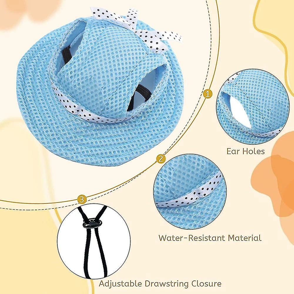 Unbranded 2 Pièces Round Brim Pet Baseball Hat Dog Mesh Porous Cap 3 Unbranded 2 Pièces Round Brim Pet Baseball Hat Dog Mesh Porous Cap – Image 3