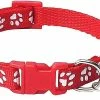 Shlyl 2-pack Empreinte Et Collier De Chat Réfléchissant, Chien Cat Collier Boucle Réglable Polyester Cat Dog Collar Ou Ceintures De Sécurité-couleur