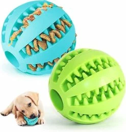 Luluzhu Dog Toy Ballsdog Rubber Chew Ball Clean Teeth Non-toxic Resistant Toyinteractive Iq Puzzle Training Toy Ball Pour Petit Chien Moyen