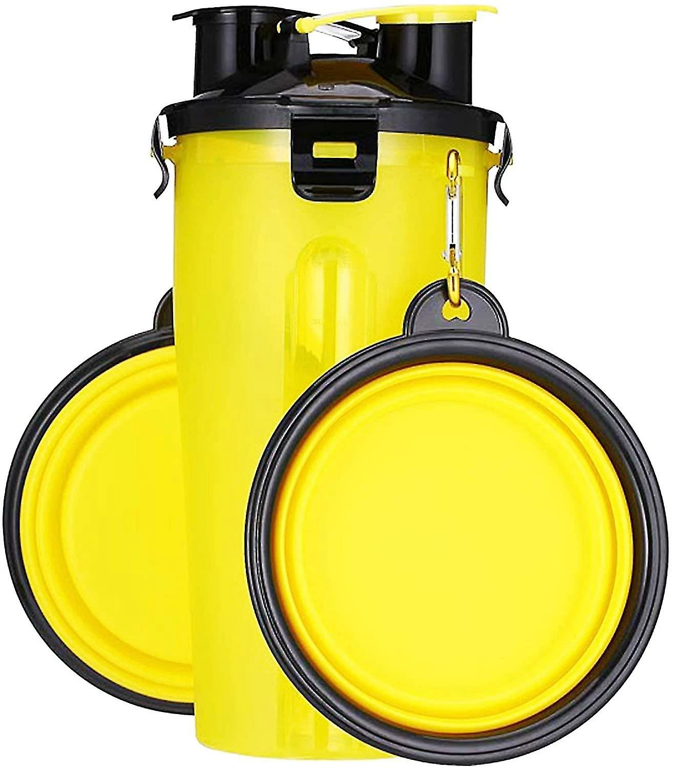 Unbranded Dog Bowls Pet Food Container 2-en-1 Avec Bols Pliables Pour Chiens, Jaune 1 Unbranded Dog Bowls Pet Food Container 2-en-1 Avec Bols Pliables Pour Chiens, Jaune