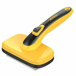 Unbranded Shxx Dog Or Cat Brush Pour L’excrétion Et Le Toilettage - Brosse Autonettoyante Premium - Pour Animaux Blancs à Poils Longs Ou à Poil Court (jaune Et Noir) G922-34 S