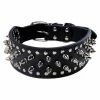 Unbranded Adjustable Punk Wide Spiked Rivet Dog Collar Pu Leather Studded Pet Collar For Bulldog Husky Rottweiler S