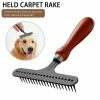 Initially Efficace Double Row Dog Rake Sous-poil Acier Inoxydable Poignée Légère Peigne Antidérapant Portable Dematting Ergonomique Pet I8s2