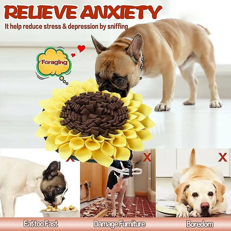 Initially Dog Sniff Mat Lavable Sunflower Dog Sniffing Toys Dog Mat Nasal Congestion Pad Brain Stimulation Toy Training Mat For Pets Nose 4 Initially Dog Sniff Mat Lavable Sunflower Dog Sniffing Toys Dog Mat Nasal Congestion Pad Brain Stimulation Toy Training Mat For Pets Nose – Image 4
