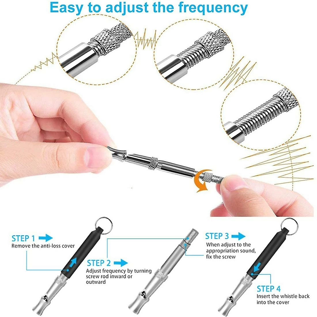 Unbranded 2 Morceaux De Sifflet De Chien à Ultrasons Arrêtez D’aboyer Avec Tonalité Réglable Mute Ultrasonic Dog Training W 4 Unbranded 2 Morceaux De Sifflet De Chien à Ultrasons Arrêtez D’aboyer Avec Tonalité Réglable Mute Ultrasonic Dog Training W – Image 4