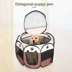 Unbranded Portable Pliant Pet Tent Dog House Cage Dog Tent Playpen Kennel Easy Operation Octogon Fence A -nourriture pour chien boutique 751325481 max